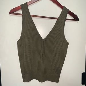 Solid V Neck Crop Top